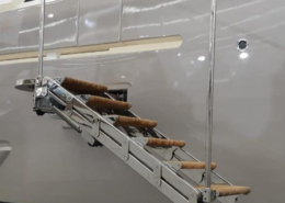 Golden Gate boarding ladder of Swissway installed in the Altena Yachts' show model Altena 52 DC